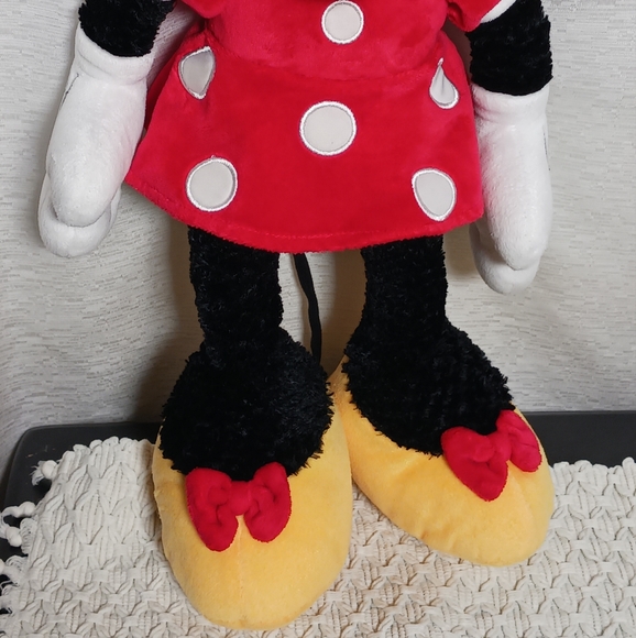 Disney Store Minnie Mouse Red Polka Dot Velour Plush 20" Doll Exclusive Patch - Picture 4 of 11